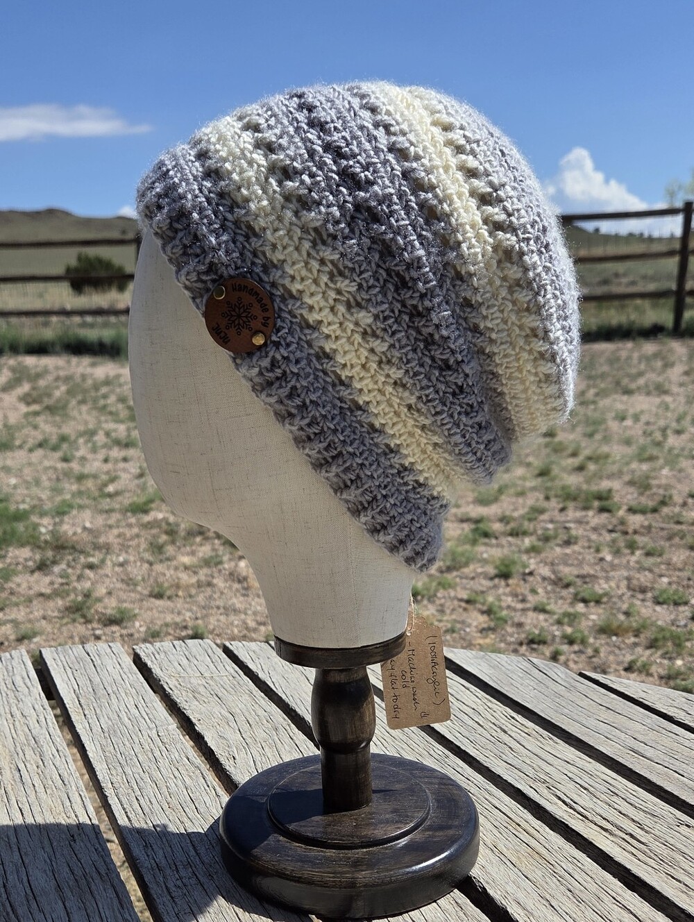 Artisan Handmade Crochet "Mountain Fog" Cozy Unisex Slouchy Beanie Hat